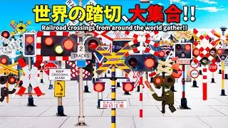 Railroad Crossings of the World on Various Places