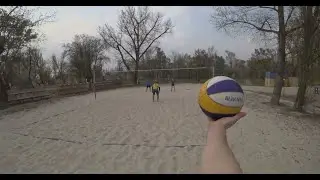 Пляжный волейбол от первого лица. First person game beach volleyball.