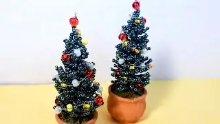 Миниатюрная ёлочка из бисера Анонс от Koshka2015- beaded flowers, цветы из бисера, МК