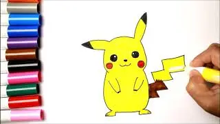 Draw and Colour Pikachu for Kids