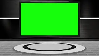 Free Green screen Virtual studio set. Black. chroma key. free use.