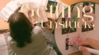 How I got Myself out of a Rut ✨ realistic artist life, filling sketchbook pages, cosy art vlog ✨
