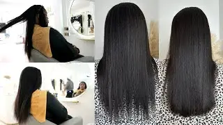 TRIMMING MY RELAXED HAIR SALON VISIT | RELAXED HAIR VLOG