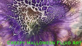 #31 - Halloween Purple Creepy Fluid Art!