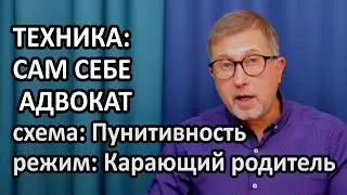 Техника: Сам себе адвокат! Режим: Карающий родитель. Схема: Пунитивность. Схема-терапия. Социофобия.
