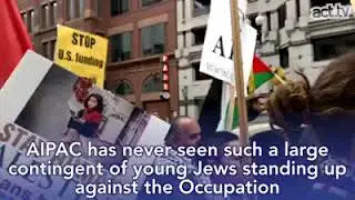 Jewish protesters at AIPAC conference 2017.
