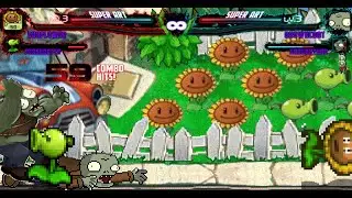 Plants vs Zombies MUGEN - Peashooter & Sunflower VS Browncoat zombie & Gargantuar