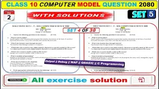 Top Solutions for Class 10 Computer Science Models ||SEE Class 10 Computer Science Model question