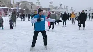 Мастер класс Евгении Медведевой по фигурному катанию, каток ВДНХ