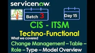 CIS - ITSM Batch 3 | Day 15 |Change Management - Intro - Tables - Role - Type - Model