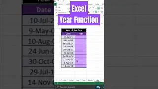 Year function in excel | Extract year from date | Excel year formula