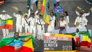 Championship record 🔥🇪🇹's Sembo Almayew rules the 3000m steeplechase final in Lima 👏 #3000m