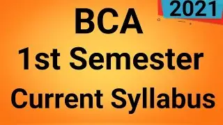 BCA 1st Semester syllabus | 2021 | Current Syllabus | Bachelor of Computer application | All subject