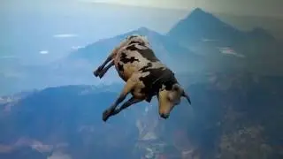 GTA V - Cow contemplates its life as it falls through the sky