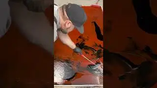 Red & Black Metallic Marble Flooring Epoxy