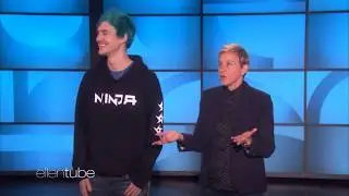 Ninja teaches Ellen how to play Fortnite