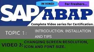 03 Changing screen Resolution icon, font size also VMware Settings | SAP ABAP in HINDI