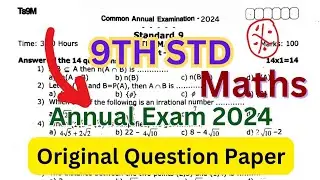 9th std Maths Annual exam question paper 2024 @Cravestudytamil