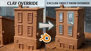 Exclude Materials from Override in Blender (Clay Render)