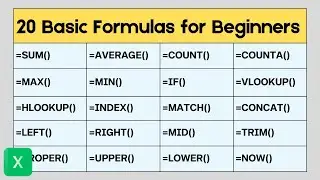 🔥 20 Basic Excel Formulas Explained with Examples