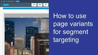 How to use page variants for segment targeting | OpenText™ TeamSite