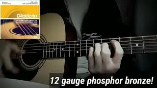 Review on strings 12 gauge (phosphor bronze)|-Comparison of strings 10 gauge, and 12 (new strings)