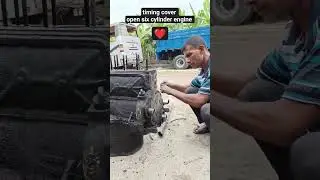 timing cover open six cylinder engine 