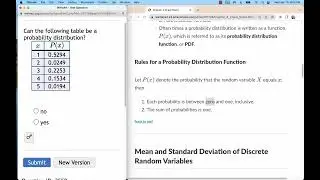 Discrete Probability Distribution Requirements