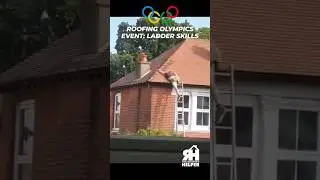 Ladder Skills! 👀 #roofershelper #roof #roofer #roofing #Olympics #ladder