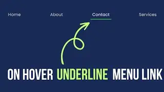 Menu Underline Link with Hover Effect using Html and CSS