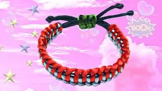 Making bracelets from yarn.  Make a beautiful bracelet out of string.