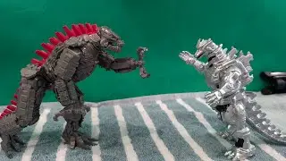 Mecha Godzilla vs Kiryu (stop motion battle)