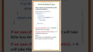 Find Prime Number Or Not In Java | #java #javainterviewquestionsandanswers  #shorts