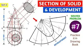 SECTION OF SOLID AND DEVELOPMENT OF LATERAL SURFACES SOLVED PROBLEM 7 