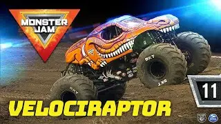 ¡El dinosaurio Velociraptor de Monster Truck!  / Los camiones de Monster Jam / Episodio 9