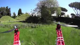 DJI F550 Ancient Appian Way Grass Field Flyover