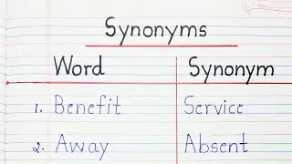 Synonyms || 10 Synonym Words || Synonym Words