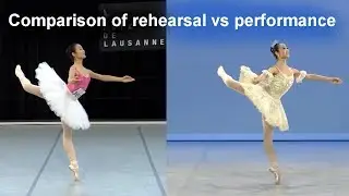 Ballet comparison: Jingyi Xu's Dulcinea variation, rehearsal and performance