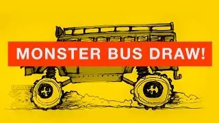 HOW TO DRAW A MONSTER SCHOOL BUS: TAKING THE OFFROAD TO SCHOOL!!