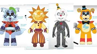 Hex Sun, Ennard, Glamrock Freddy and Roxy, preview by Dawko