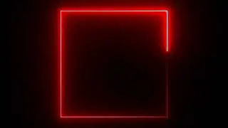 Red Neon Square Shape Glowing Lights Frame Animation Seamless Loop