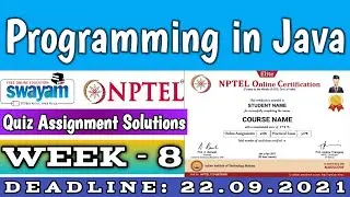 NPTEL PROGRAMMING IN JAVA WEEK 8 ASSIGNMENT ANSWERS | 2021