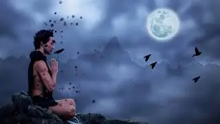 Special Deep Meditation  Background Video || Moon , Clouds Effect