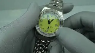 Yellow 600T Homage diver wristwatch Stainless steel Seestern Watch Brand