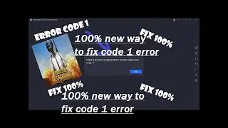 Code 1 Error #Fix#100%|100 % New way to fix code 1 error|#pubg#gameplay |HOW TO WITH BURHAN