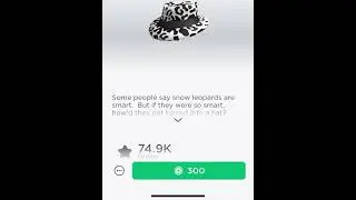 Roblox New Limited Snow Leopard Fedora