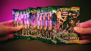 Opening Pokemon Evolving Skies Booster Box ⛅ ASMR Relax Crinkles and Cards Sounds