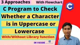 C Program to Check the Uppercase or Lowercase Character | With/Without Library function | 3 Methods