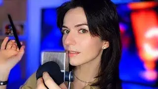 Визуальный АСМР с близким шёпотом ⭕ Лёгкие касания по ветрозащите 😌✨ Рисую на твоём лице 🖌️ ASMR