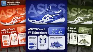 Creative Sneakers Infographics Poster Design in Photoshop